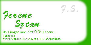 ferenc sztan business card